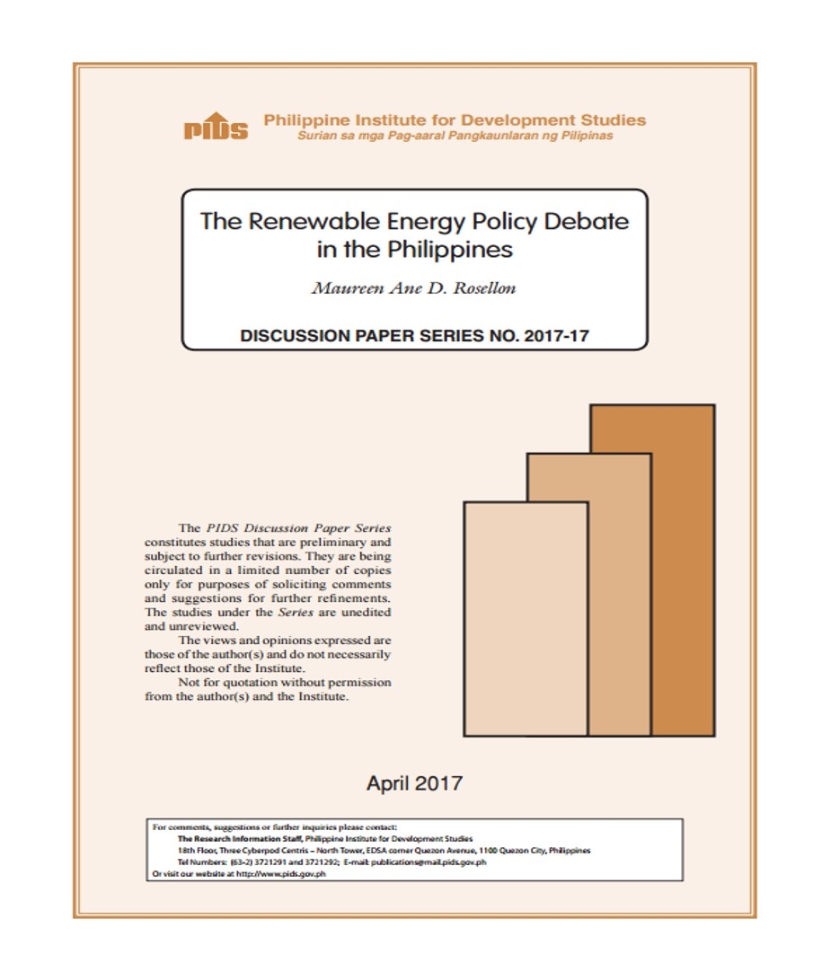 The Renewable Energy Policy Debate in the Philippines