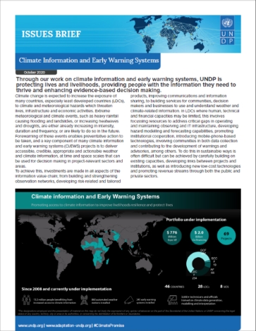 UNDP Issues Brief Climate Information and Early Warning Systems
