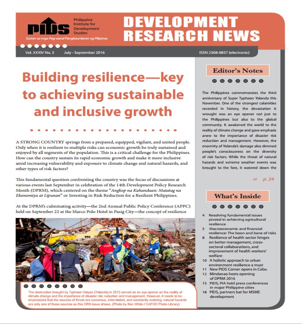 Building resilience—key to achieving sustainable and inclusive growth