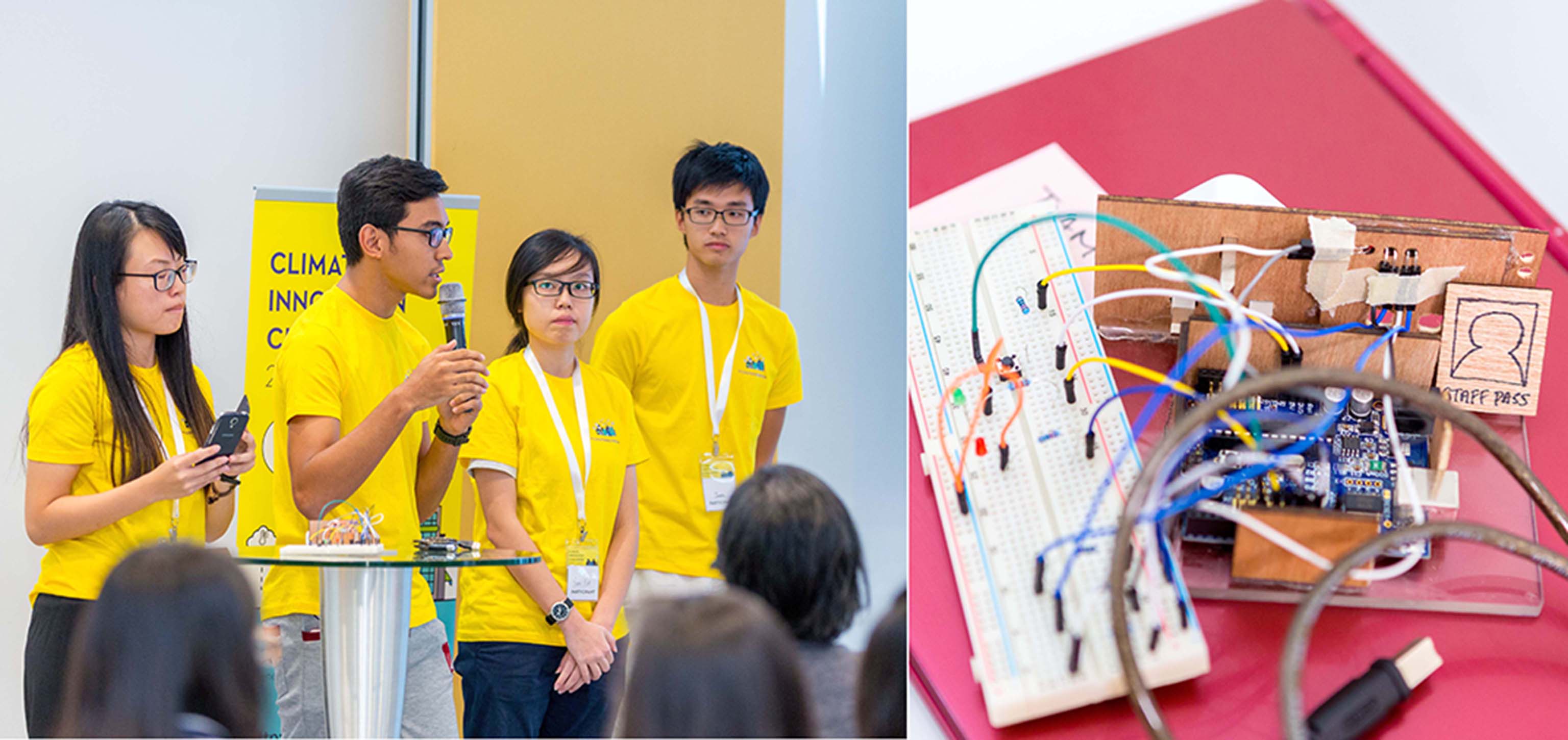 The top-winning team explains how its power monitoring system allows users to track their energy usage using radio-frequency identification (RFID) technology. It hopes that personalised statistics about energy use will motivate users to adopt energy-saving habits in the office.