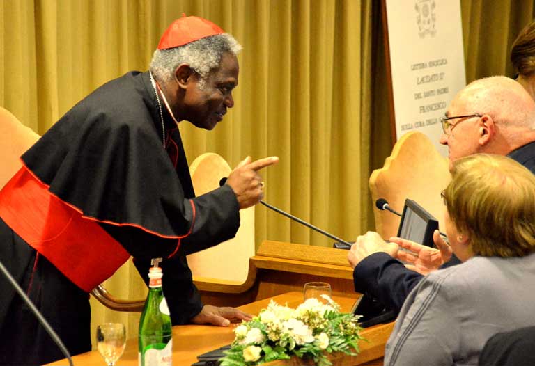 Ghana Cardinal Peter Turkson, the church’s guiding force behind the writing of Laudato Si, On Care for Our Common Home. This picture was taken on the day the document was released. Photo by Justin Catanoso