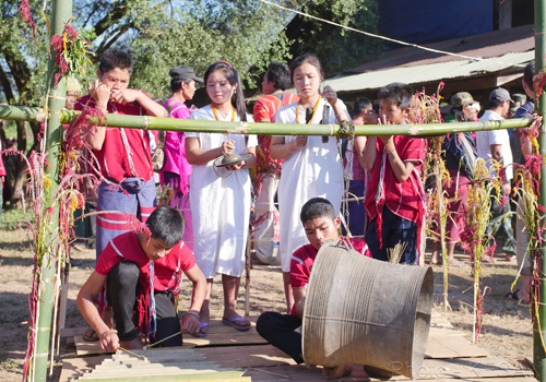 Karen people playing their traditional instruments. Photo - KESAN/Supplied