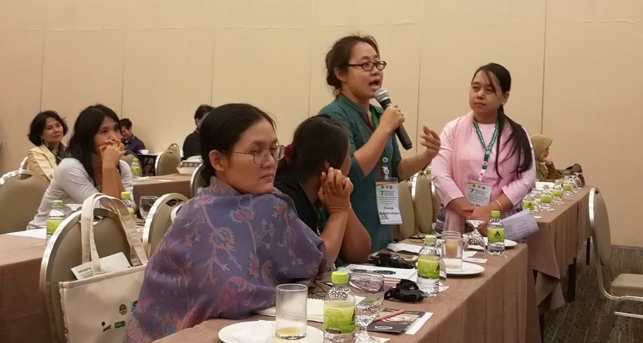 Dr. Phyu Phyu Win (standing, right-most) serves as moderator in the session 'Integrating Social Forestry/Community Forestry Enterprises in Micro, Small and Medium Enterprises (MSME) Plan of ASEAN: Pathway to achieving Success.'