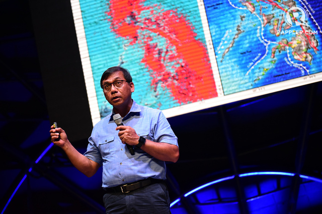 'DISASTER IMAGINATION.' Science Undersecretary Renato Solidum Jr discusses 'disaster imagination' at the Agos Summit on Disaster Preparedness. Photo by Alecs Ongcal/Rappler