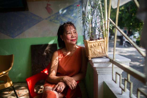 Tran Thi Phuong Tien, owner of Cafe Hua Sua in Hue. (LAUREN DECICCA FOR MOSAIC)