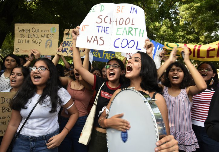 Young people protesting in New Delhi, India as part of the global climate strike, 2019. | PA Images