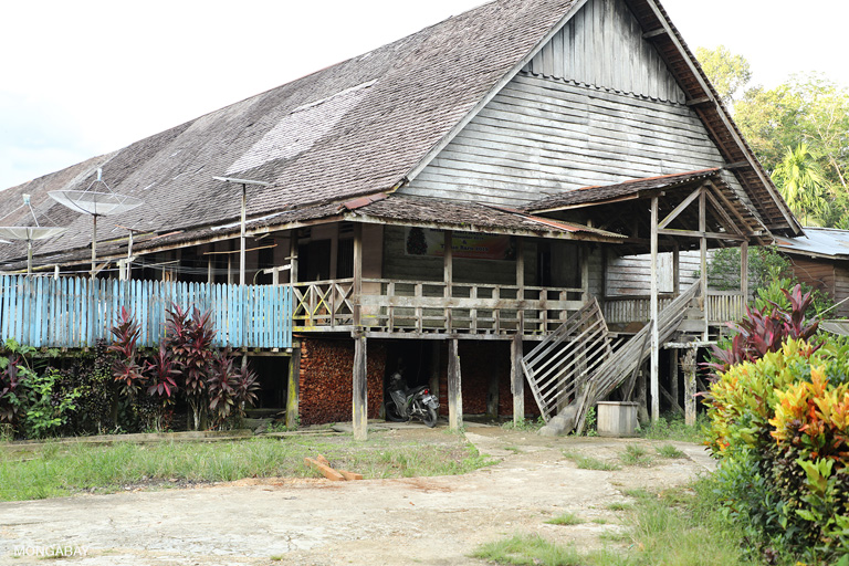 Built in 1978, the 214-meter Sungai Utik longhouse houses 318 people. Bandi at Sungai Utik. Photo by Rhett A. Butler