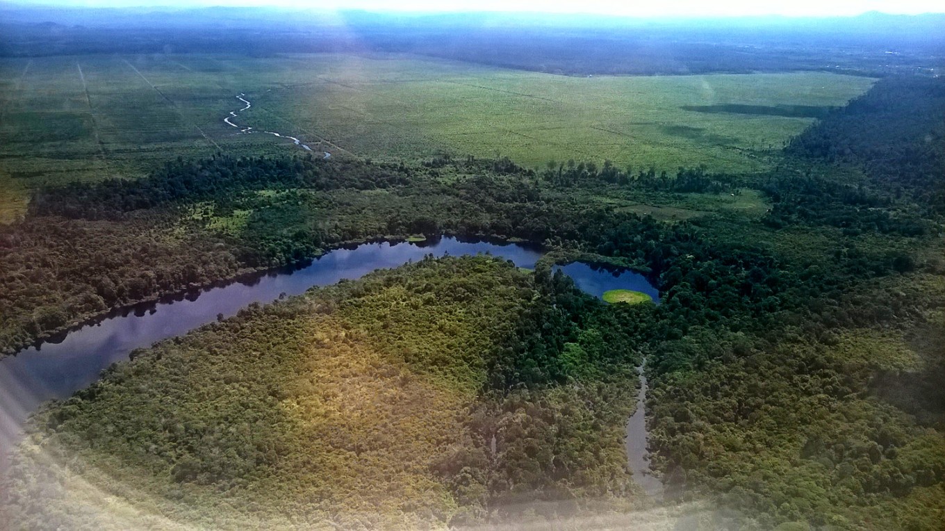 Green earth – Taken from airplane window, this picture shows the Heart of Borneo rainforest conservation areas in Kapuas Hulu regency, West Kalimantan. The World Wildlife Fund (WWF) branches in three countries, namely Indonesia, Malaysia and Brunei Darussalam, are set to implement a green economy program in the Heart of Borneo areas. (thejakartapost.com/Severianus Endi)