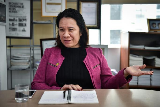 Nguy Thi Khanh is one of the few voices in Vietnam taking on the coal industry -- a rare female climate crusader pushing for renewables in a country where dirty energy is on the rise ( AFP PHOTO / Lillian SUWANRUMPHA)