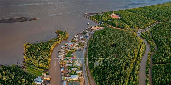 An aerial view of Ca Mau Cape in the Mekong Delta province of Ca Mau, which is also located in the southermost of Vietnam (Photo: VNA)