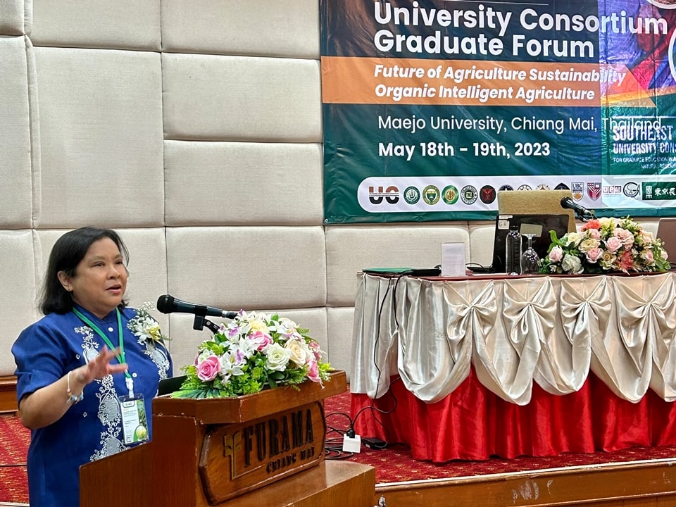Dr. Maria Cristeta Cuaresma, SEARCA senior program head for Education and Collective Learning Department, provided an overview of SEARCA's role in the UC and the Consortium’s membership and activities.