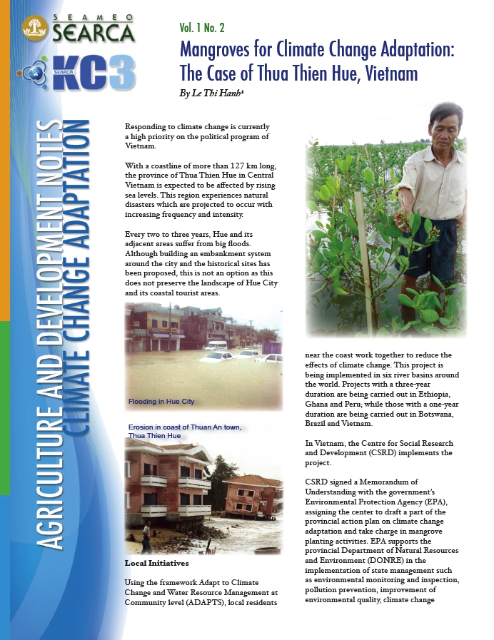 Mangroves for Climate Change Adaptation: The Case of Thua Thien Hue, Vietnam