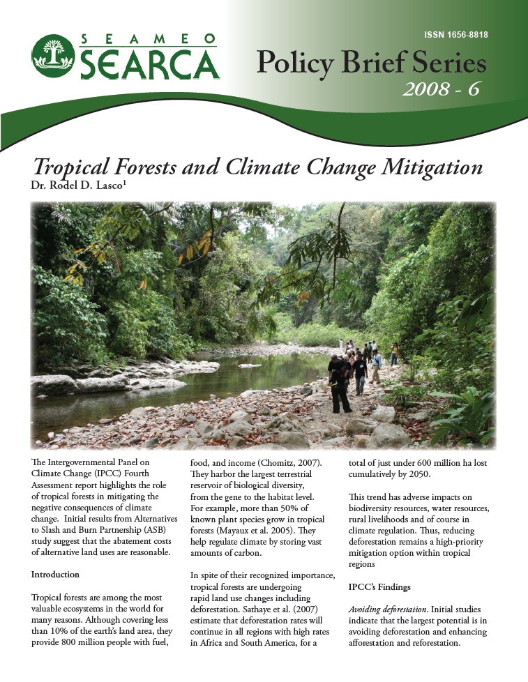 Tropical Forests and Climate Change Mitigation