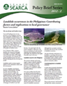 Landslide occurrences in the Philippines: Contributing factors and implications to local governance